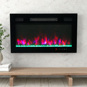 <span class=keywords><strong>Chimenea</strong></span> LED Calentador eléctrico Control remoto Soporte de TV Inserto de llama Chimeneas eléctricas LED que cambian de color modernas Montado en la pared - Product Image 5