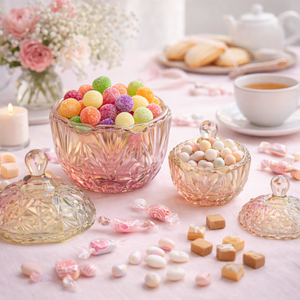 Jarra <span class=keywords><strong>de</strong></span> Cristal Iridiscente <span class=keywords><strong>de</strong></span> Lujo para Dulces con Tapa, Recipiente Decorativo <span class=keywords><strong>de</strong></span> Vidrio para Guardar Dulces, para el Hogar, <span class=keywords><strong>Cocina</strong></span>, Bodas y Fiestas - Product Image 3