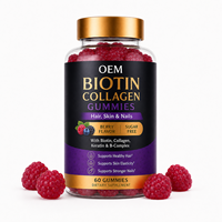 Gummies de biotine et collagène avec extrait d'ortie, complexe B, kératine, peptides de collagène multi-types – Complément nutritionnel beauté