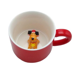 Taza <span class=keywords><strong>de</strong></span> cerámica 3D hecha a mano <span class=keywords><strong>de</strong></span> 300ml para animales, taza <span class=keywords><strong>de</strong></span> la mañana pintada a mano con diseño <span class=keywords><strong>de</strong></span> <span class=keywords><strong>Reno</strong></span> navideño, apta para lavavajillas y para obsequios - Product Image 1