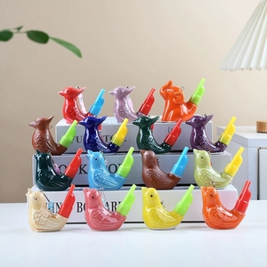 Silbato de agua de cerámica con boquilla de plástico, silbato de agua con forma de animal lindo con cordón para niños, juguete musical - Product Image 3