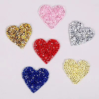 Gros Coeur Motif Fer sur Strass Patch Hot Fix Transfert De Chaleur Conception DIY Vêtement Accessoire Bling Perlé Applique