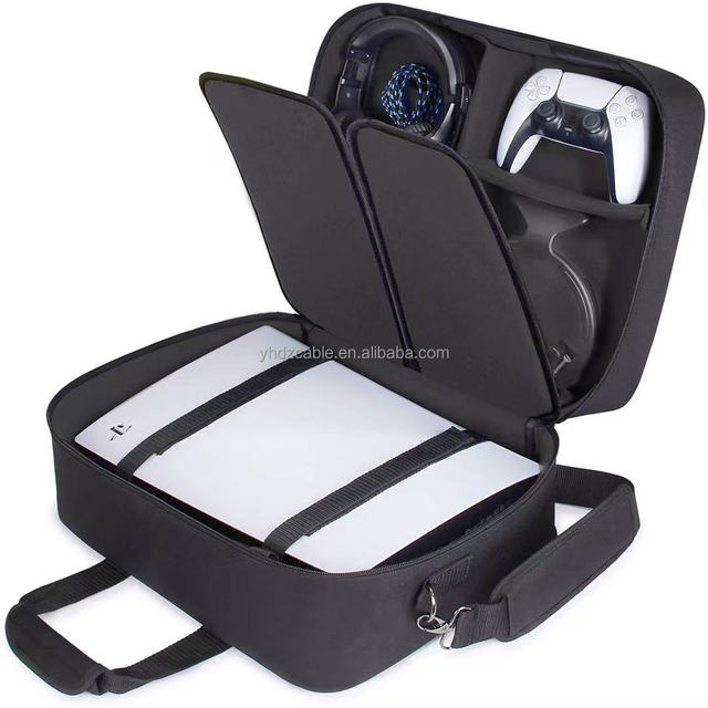 Universal Console Carrying Case Protective Shoulder Bag With Customizable Interior Stores Gaming Accessories for PS3 and PS4