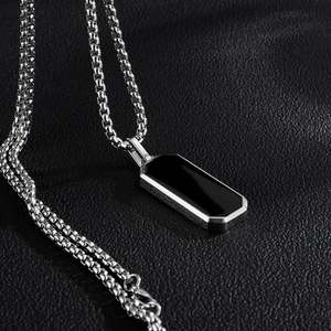 Collar con Colgante de Mariposa de Acero Inoxidable Hipoalergénico para Hombre, Regalo de Aniversario, con Piedra de Nacimiento de Julio, Cadena de Eslabones Larga y Moderna - Product Image 2