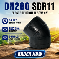 Vente Flash : Coude à électrofusion 45 degrés en SDR11 PE100 HDPE, haute qualité, résistant à la corrosion, directement de l'usine, pour projets de canalisations