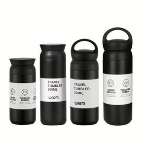 สินค้าใหม่ปี 2026 แก้วกาแฟสแตนเลส 304 แบบสองชั้น ขนาด 350 มล. 500 มล. พร้อมโลโก้สั่งทำพิเศษ ขวดน้ำพกพาสำหรับกิจกรรมกลางแจ้ง - Product Image 1