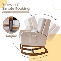 Fauteuil à bascule moderne pour allaitement, dossier haut, siège rembourré, fauteuil d'appoint latéral, chaise à bascule pour chambre d'enfant ou salon