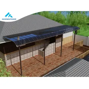 Kanopi atap taman naungan logam kustom, bahan layar PC tahan air luar ruangan penutup teras balkon tenda jendela aluminium Manual