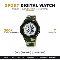 Montre SKMEI 2093 2 fuseaux horaires, sportive, numérique, bracelet ABS TPU, résistante à l'eau, alarme, chronomètre, calendrier, pour garçons et filles, usage quotidien