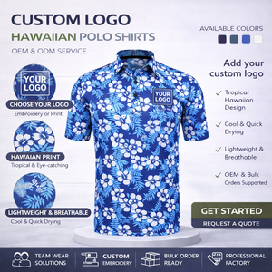 เสื้อโปโลฮาวายลายดอกไม้สำหรับผู้ชาย พิมพ์ลายทั่วตัว ระบายอากาศได้ดี แห้งเร็ว ผลิตจากโพลีเอสเตอร์ผสมสแปนเด็กซ์ เหมาะสำหรับฤดูร้อน ชายหาด กอล์ฟ รับผลิตแบบ OEM พร้อมสกรีนโลโก้ตามสั่ง - Product Image 2