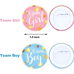 En gros Badges, Broches et Épingles Souvenirs Ronds Roses et Bleus pour Fête de Révélation du Sexe du Bébé - Product Image 5