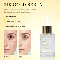 Sérum à l'or 24 carats AiXin Private Label 30 ml avec acide hyaluronique, vitamine E et glycérine pour le visage - Anti-âge, éclaircissant et raffermissant