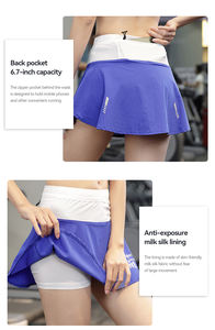 กระโปรงเทนนิสของผู้หญิงผ้าไนลอนและสแปนเด็กซ์2025สไตล์จีบและมีกระเป๋าแฟชั่นขายส่ง - Product Image 5