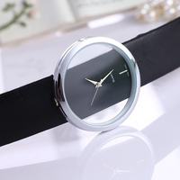 Relojes de Cuarzo NYY Simples y Elegantes, Diseño Hueco Transparente, Correa de Cuero Unisex, Esfera Grande, Relojes para Parejas con Logotipo Personalizado