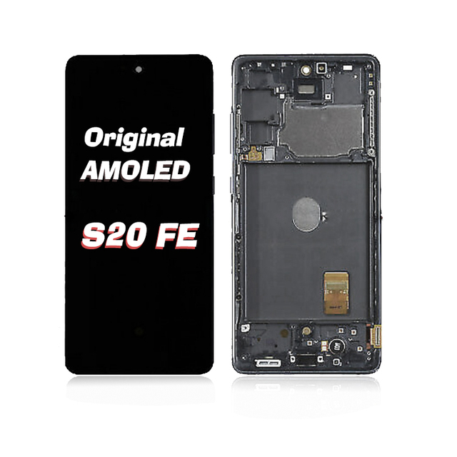 Original OEM AMOLED Screen for Sam Sung Galaxy S20 FE with Frame LCD Display Touch Screen Replacement for S20 Fan Edition