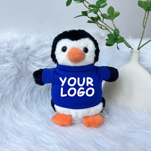 Animal de peluche de pingüino personalizado de 22cm con LOGO personalizado, Camiseta de algodón PP suave, pingüino de peluche de juguete para regalo de fiesta - Product Image 3