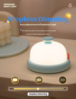 Dingdang lampu malam LED Mini ABS PC lembut, lampu malam LED kreatif Modern pengatur waktu hangat untuk perayaan ulang tahun perawatan bayi ruang rumah