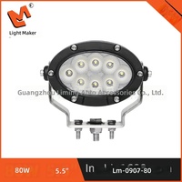 Projecteur de travail LED haute puissance 80W, lampe de retrofit LM-0907-80, 5500 lumens, pour camions, engins de construction, éclairage d'ingénierie