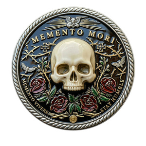 Moneta Commemorativa da Collezione in Metallo con Slogan 'Death Is Certain Life Not' a Tema 'Death and Life Handshake' - Product Image 2