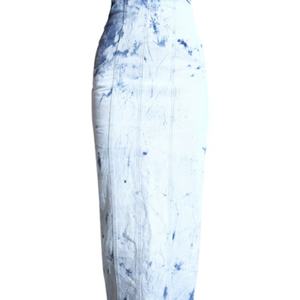 เดรสยีนส์แขนกุดคอปกแบบไม่มีปกสำหรับผู้หญิง คอลเลคชั่นใหม่ฤดูใบไม้ผลิ 2025 ทรงเข้ารูป ลายมัดย้อม ผ่าข้าง ยาว - Product Image 5