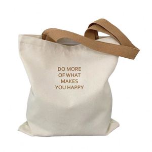 Sacs fourre-tout en coton personnalisés avec impression de logo promotionnelle - Sacs de shopping réutilisables en toile unie - Product Image 2