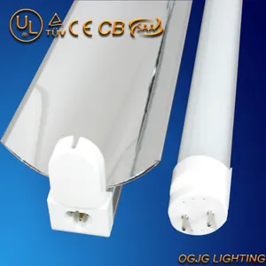 10w 20w 25w 1200mm t5 t8 réflecteur fluorescent commercial led tube lumières