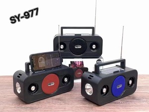 New SY-977 Solar Flashlight Sound Box <strong>Line</strong> <strong>Array</strong> <strong>Speakers</strong> Hi-Fi Outdoor <strong>Portable</strong> <strong>Speakers</strong> With Mobile Phone Holder - Product Image 4