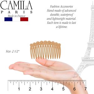 <span class=keywords><strong>Camila</strong></span> CP2892/2 peine lateral de pelo francés Material de acetato estilo europeo americano pequeño redondeado Beige decorativo moño de mujer - Product Image 4