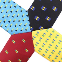 Cravates en microfibre de polyester de qualité supérieure, imprimées sur mesure avec drapeaux nationaux, pour hommes, vente en gros en Chine