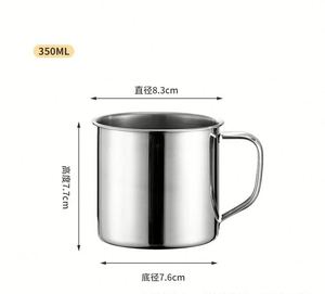 Wholesale <b>Cheap</b> Reused Customized Antique Camping Coffee Travel Drinking Cup Tumbler Stainless Steel Metal Mug With Handle - Product Image 1