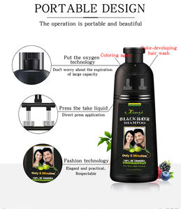 काले बाल डाई शैम्पू ओएम xinज़ी ब्रांड रंग निर्माता का अपना ब्रांड स्थायी अदरक काले बाल डाई शैम्पू - Product Image 5
