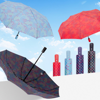 Parapluie automatique pliable classique pour femme à motif de points RST