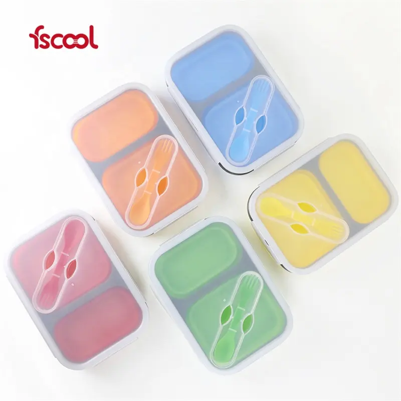 Wholesale Hot Sale Travel Collapsible Silicone Lunch Box