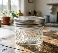Botol Kaca Mason Jar 4oz untuk Penyimpanan Kaviar Kedap Udara dengan Tutup, Wadah Makanan Tahan Lama Transparan untuk Mengawetkan Acar, Selai, Madu