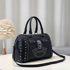 Women's Skull Tote Bag - Faux Leather Shoulder Bag With Rivets & Tassel Punk Style Purse - View #12