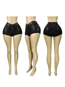 Viviblook Z0122PT02 Women Hot Stamping Elastic Shorts Cropped <b>Pants</b> For Women - Product Image 5