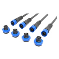 Conector M12 de 2, 3, 4, 5, 6, 7 y 8 Pines, Cable de Alimentación, Enchufe Macho y Hembra, Conector Impermeable IP68 para Exteriores con Bloqueo a Presión, 2 Pines