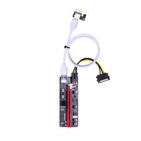 Adaptateur PCI Express VER 009S 1X vers 16X LER, carte d'extension VER009S, câble USB 3.0, alimentation