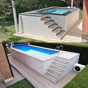 Piscinas portátiles de vidrio rectangulares, piscina de acrílico transparente para exteriores, piscina elevada sobre el suelo, piscina de fibra de vidrio tipo contenedor. - Product Image 3