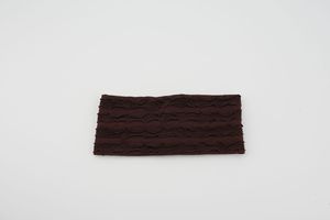 Bandeau en tissu tricoté extensible rétro européen-américain, motif macarons, rayures horizontales, dentelle à volants, bordure de l'oreille, bandeau de yoga en tricot - Product Image 6