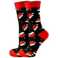 Chaussettes de Noël à rayures colorées et motifs de dessins animés, accessoires pour sapin, chapeau, bonbons et élan – Nouvelle collection en gros de qualité supérieure
