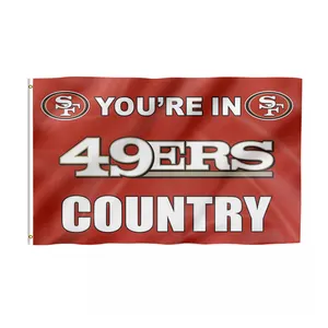 NFL 프로모션 제품 샌프란시스코 49ers 플래그 3x5 ft 100% 폴리 에스테르 맞춤형 샌프란시스코 49ers 플래그