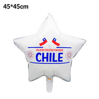 Ballons en aluminium ronds de 18 pouces pour la Fête Nationale du Chili, motif drapeau chilien, garçon et fille, étoile de dessin animé, décorations de fête