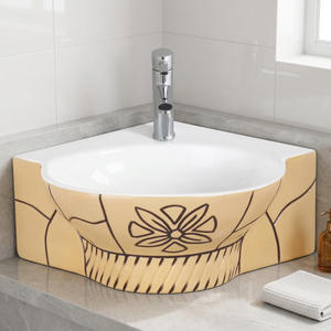 Lavabo de table rond lavabo salle de bain en céramique blanc art épais hôtel lavabo à la main lavabo de table évier pour salle à manger - Product Image 6