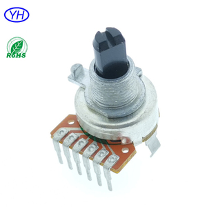 Potenciómetro rotatorio estéreo de alta calidad para guitarra, tipo vertical de 16 mm, con eje aislado de 10k 50k y 6 pines para control de volumen de radio. - Product Image 5