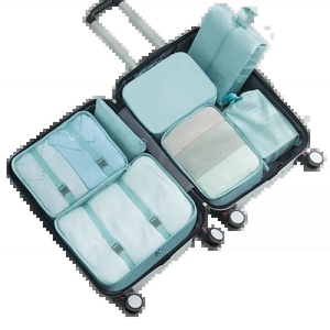 Hanfeizi Thời Trang Polyester Du Lịch <span class=keywords><strong>Cubes</strong></span> Hành Lý Organizer Vali Set Đóng Gói Cube 7Pcs Nén Lưu Trữ Túi - Product Image 5