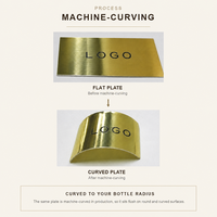Étiquette en aluminium plaqué or de luxe, irrégulière, écologique, logo de flacon de parfum en or brossé 3D, emballage cosmétique personnalisé en relief