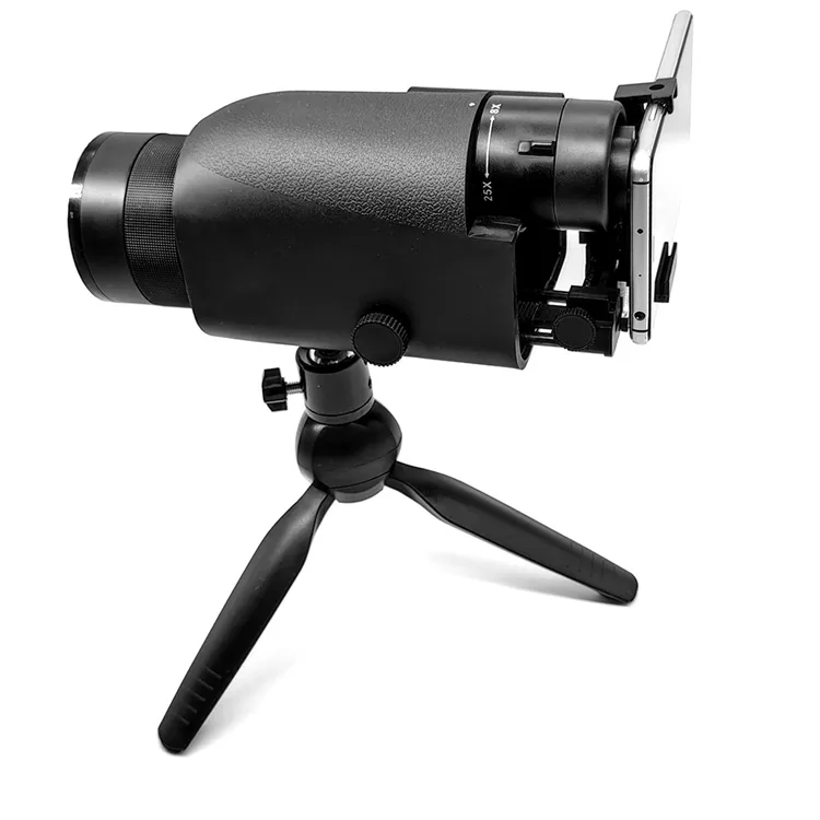 Telescópio óptico portátil zoom 8x-25x, novo 8-25x50, universal, smartphone, monocular