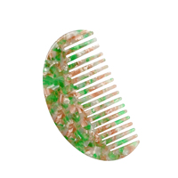 Peigne à dents larges en acétate de cellulose avec logo personnalisé, OEM, écologique, antistatique, vente en gros, 11x6cm, pour salon
