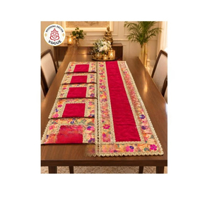 Decorative <b>Wedding</b> <b>Table</b> Runner and Placemat Set for Reception Dining <b>Table</b> Banquet Ceremony Venue <b>Decor</b> - Product Image 1